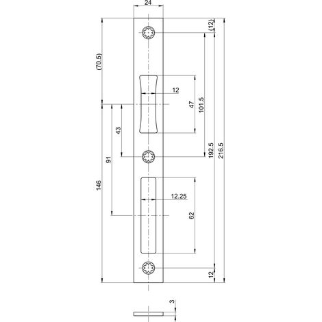 BKS Flachschließblech B-90000, 24x216 ktg Edelstahl