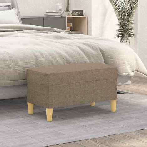 vidaXL Banco de tela gris taupe 70x35x41 cm (1/5)