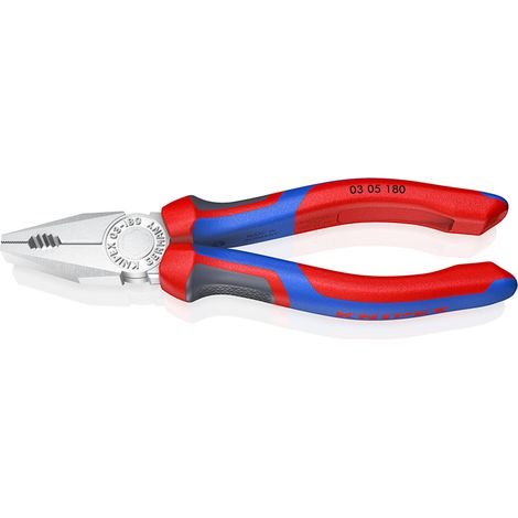 KNIPEX 03 05 180 Kombizange mit Mehrko.-Hülle verchromt 180 mm