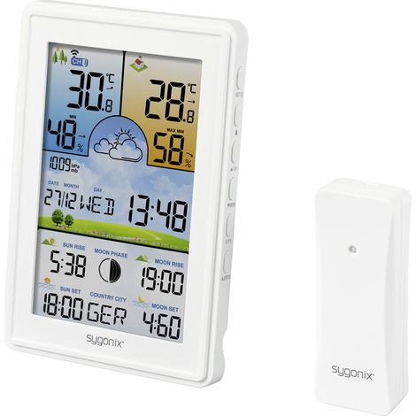 Sygonix  SY-5509564 Digitale-Wetterstation Vorhersage für 12 bis 24 Stunden Anzahl Sensoren max. 3 S