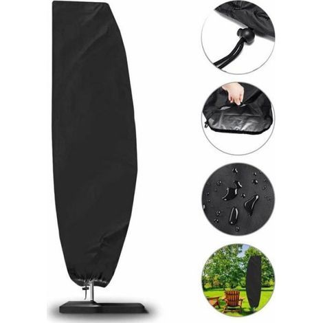 Wasserdichte 210D-Sonnenschirmhülle für 2,4 m Garten-Sonnenschirm (280 x 30 x 8145 cm) (1/5)