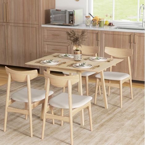 Tavolo da pranzo pieghevole 110 x 86 x 75 cm in legno naturale DESVIAE (1/5)