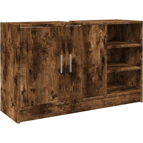 Maison Exclusive - Waschbeckenunterschrank Räuchereiche 90x29x55