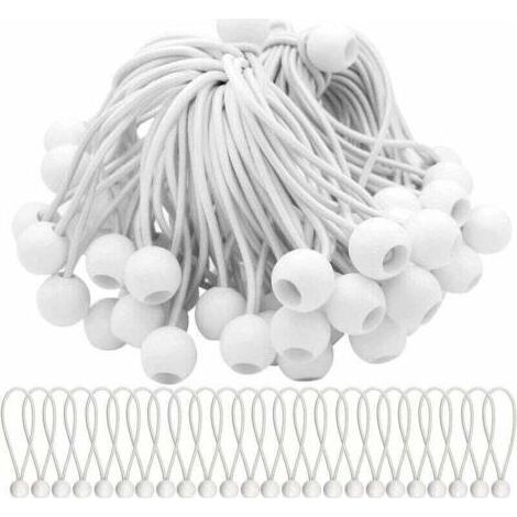Lot de 40 Tendeur Elastique Cordons Élastiques avec Boules Sandow Elastique Boules Elastiques pour chapiteaux, tentes, bannières et bâches (1/5)