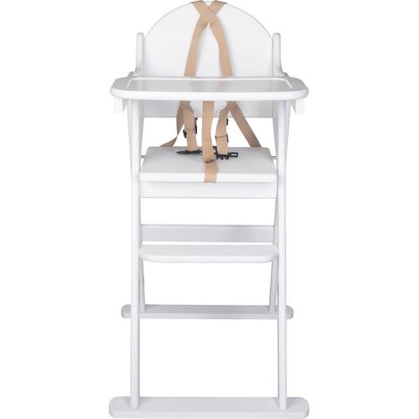 Safetots Deluxe Putaway Folding Wooden High Chair, White, Highchair for Baby and Toddler, Pre-Assembled