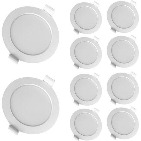 Arum Lighting – Lot de 10 spots LED encastrables 6W – Équivalent 50W – Lumière blanche naturelle – Angle de diffusion 120° – Diamètre 10 cm – Transformateur intégré (1/4)
