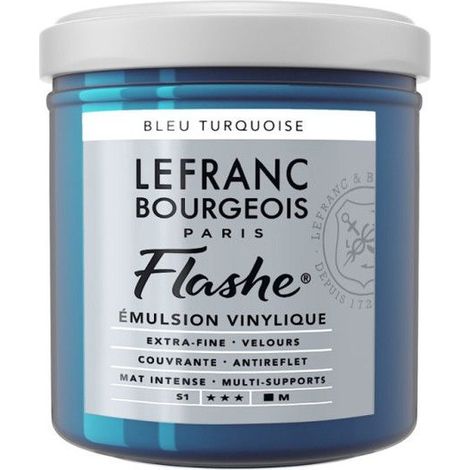 Peinture vinylique - Flashe - Bleu turquoise - 050 - Lefranc Bourgeois - 125ml