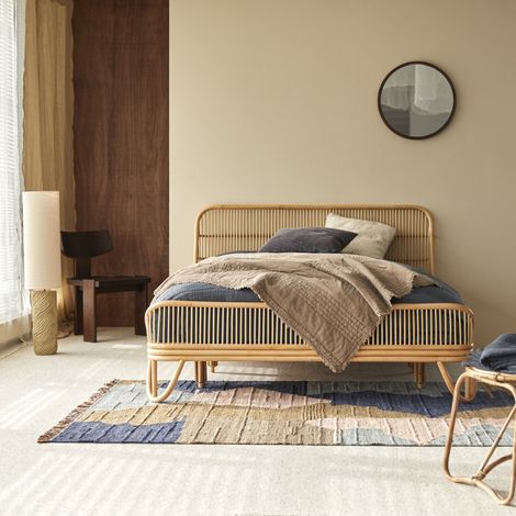 Rattan double bed with base 160x200 cm (1/5)