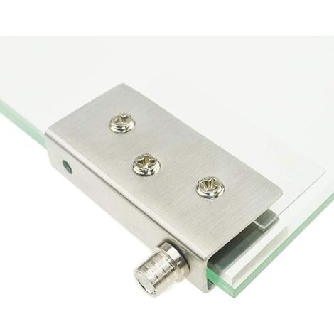 Charnières pour porte en verre (lot de 4), charnière à pivotement à 90°, sans perçage, finition teintée. (1/4)