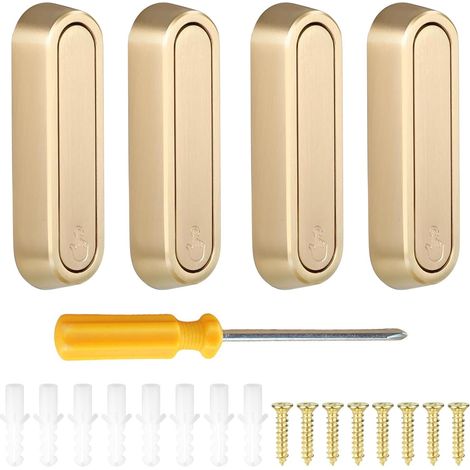 4 Pièces Patere murale retractable Patere doree murale, Crochets de Suspension avec Tournevis, 5 x 75 mm, pour Vêtements Porte-serviettes, Salle de Bain, Entrée, Chambre (1/5)