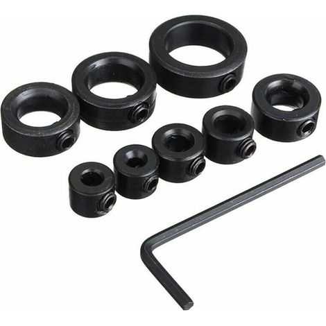 Tope de profundidad, topes de profundidad para perforación, collares de tope de profundidad, 8 collares de tope de profundidad, anillo de posicionamiento con llave hexagonal, 3-16 mm (1/5)