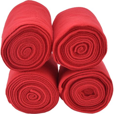 Lot de 4 bandages adhésifs respirants et résistants à l'usure pour pattes de chevaux et vaches (rouge). (1/5)