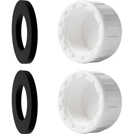 2 Pcs 3/4" PVC Inner Thread Clog Plug Water Hose Connector 25mm Drain Plug Garden (1/5)