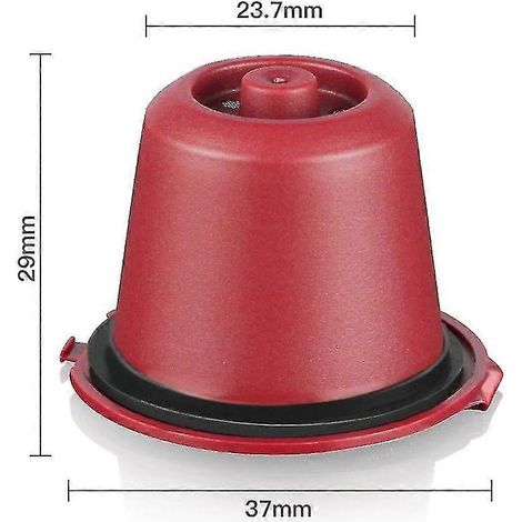 Lot de 6 filtres à café réutilisables et rechargeables pour machine à café, en plastique noir. (1/5)