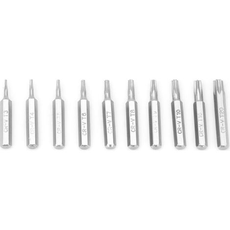 Jeu de 10 embouts de tournevis précision à empreinte Torx, tige de 4 mm pour outils de réparation (1/5)