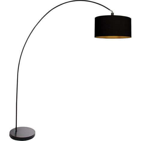 Mexlite - lampada da terra - Solva - nero - metallo tessile -