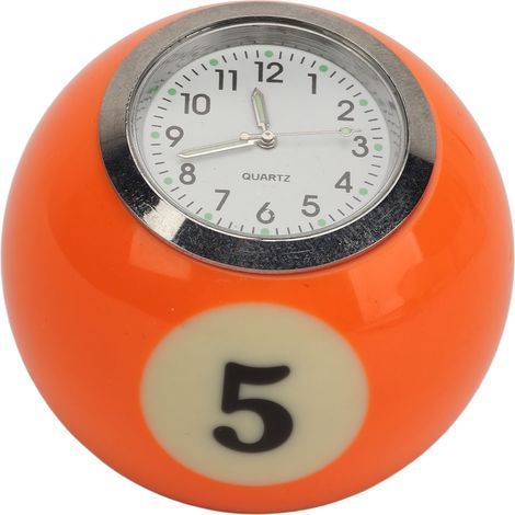 Horloge de Table en forme de boule, billard en résine, décoration précise pour Bar, maison, camping-car, chevet (1/5)