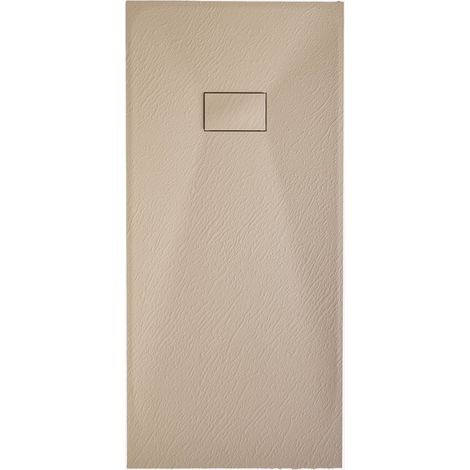 Receveur de douche rectangulaire Soho en résine SMC extra-plat, antidérapant SKLUM Marrón Arena Claro 150 x 80 cm