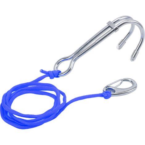 Crochet de dérive double en acier inoxydable avec ligne pour plongée en grotte (Dryt Hook Scuba Diving Scuba Diving Double Dual Stainless Steel Drift Hook with Line for Cave DiveBlue) (1/5)