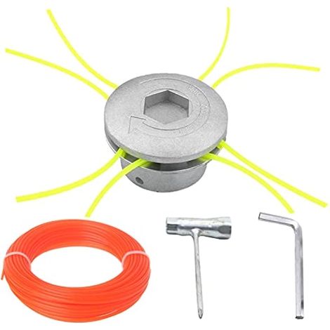 Bobine de débroussailleuse universelle en aluminium, têtes d'herbe pour débroussailleuse en nylon, double tête de coupe pour débroussailleuse à essence (1/5)
