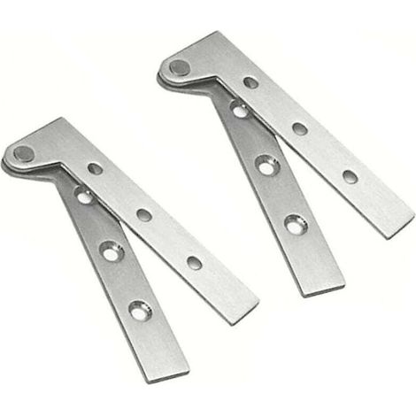 Bardusch-Lot de 2 charnières à pivot de porte cachées en acier inoxydable, rotation à 360 degrés, charnières à couteau décalées de 4 pouces, charnière à pivot dissimulée, argent brossé (1/4)
