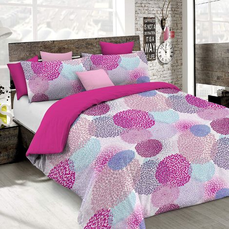 Set Copripiumino 100% Cotone Fantasy, Lavorato in Italia - Parure Copri Piumino - Sacco Piumone 250x200 cm con Patella e Federe Cuscino, Matrimoniale, Soffioni (1/4)