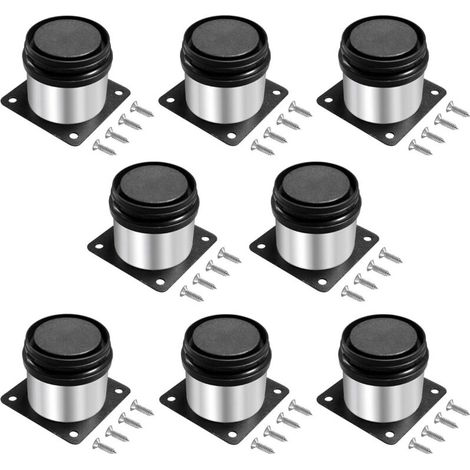8 Pieces Adjustable Furniture Legs 5 cm, Adjustable Furniture Legs, Round Metal Stainless Steel, Adjustable Height 0-15 mm, for Sofa Legs, Furniture Legs, Kitchen Furniture Legs, Table Legs, Fu (1/4)