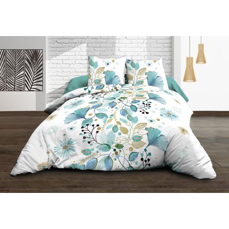 Housse de couette 220x240 cm – 100% coton – Tissage serré 57 fils – 2 taies d'oreiller 63x63 cm – Fermeture par boutons pression – Le Linge De Jules