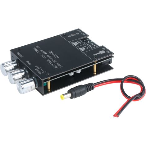 Module amplificateur de puissance Hi-Fi 50 W x 2, entrée audio AUX et Bluetooth 5.0, contrôle des aigus et des basses stéréo. (1/5)