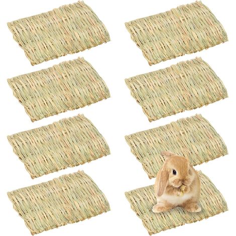 Grass Mat for Small Animals, 8 x 11 inches, Grass Mat, Natural Grass Bed, Chew Toy for Hamsters, Rabbits, Guinea Pigs and Other Small Animals (1/5)