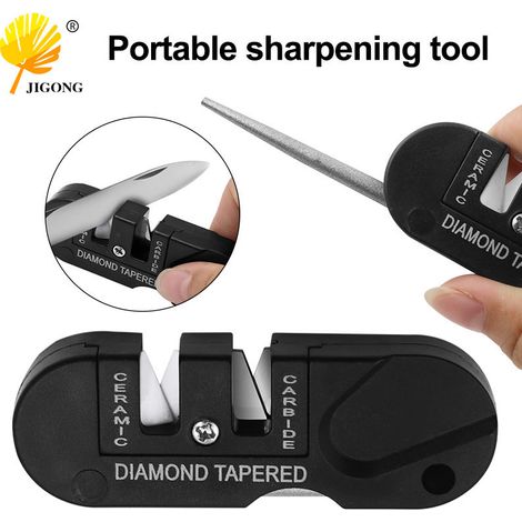 Mini bâtonnet d'affûtage portable, outil d'affûtage d'angle multifonctionnel 4 en 1 en acier tungstène pour l'extérieur