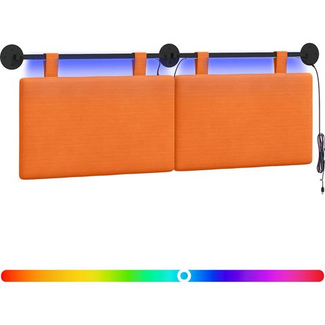 Maison Exclusive - Závěsné čelo postele Oranžová Žebrovaná látka (1/5)