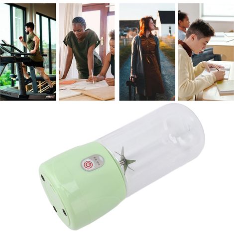 Minibatidora portátil recargable por USB, 410 ml, 6 cuchillas, verde: ideal para viajes, deportes y cocina. (1/5)
