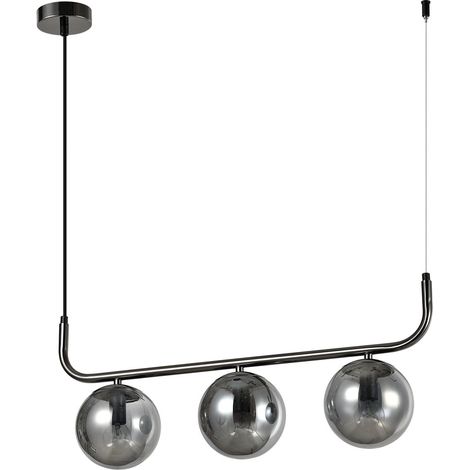 Lampe de table Graphite avec boules en verre fumé 3xE14 10W ALISA Light Prestige (1/5)