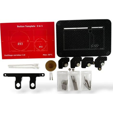 Kit Plaque de Déclenchement à Carreler Type Geberit Sigma Toutes épaisseurs - Gabarit Aimanté Kit complet (Avec mèches +disques) (1/4)