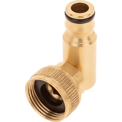 PrimeMatik - Adaptateur de robinet coudé avec filetage femelle 3/4“ en laiton (1/5)