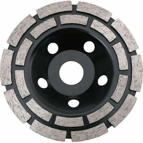 Disque Diamant, Diamant à Meuler Béton 125 x 22,23 mm Double Rangée, Meule Diamantée Universelle pour Poncer Béton, Pierre, Granit Chape, Maonnerie, Usage Universel (1/5)
