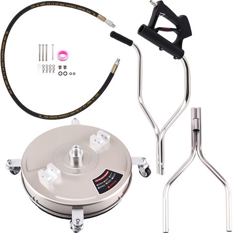 18" Pressure Washer Surface Cleaner 304 Steel 4 Swivel Wheels Quick Connect (1/5)