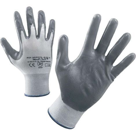 2 Paires Gants de travail taille 10 Gris, gants de protection, Gants En Nylon enduits de nitrile