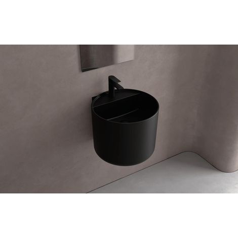 Lavabo MONOLITH ROUND NOIR MAT Ø 450 x 380 mm (1/3)
