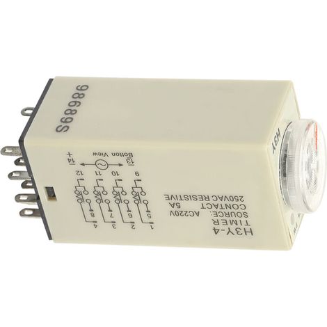 H3Y-4 Relais-Zeitschaltuhr mit 0-60 min Verzögerung, 220 V AC, 5 A, für elektrische Startsteuerung