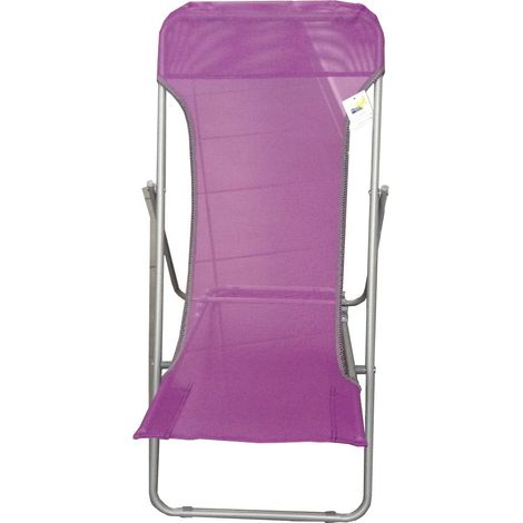 Chaise longue de plage en acier et textilène 450 gr/m² Couleur violet