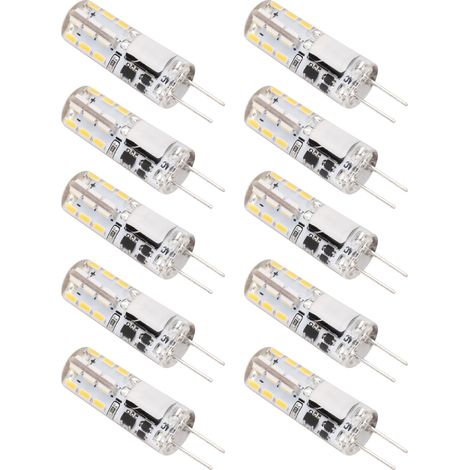 Lot de 10 ampoules LED G4 24 LED 1,2 W à deux broches pour plafonnier ou applique murale 12 V (1/5)