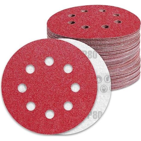 Disques Abrasifs Diamètre 125mm Grain 80 90 Pièces pour Ponceuse Excentrique (1/4)