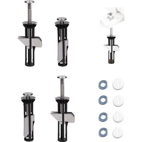 Lot de 4 vis de fixation pour abattant de WC, fixation supérieure universelle en acier inoxydable, accessoires de remplacement pour abattant de WC (1/5)