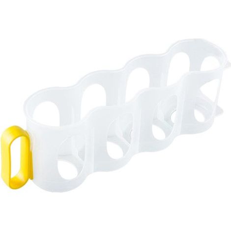 Portabevande da frigorifero per 4 lattine, in PP trasparente (giallo, 27,5x7,5x10,5 cm) (1/3)