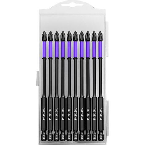 PH2 Tête de Lot Magnétique Tournevis à Chocs Embout de Foret à Vis 150mm Tournevis Électrique Antidérapant Outils Électriques à Visser Installation Facile (1/5)