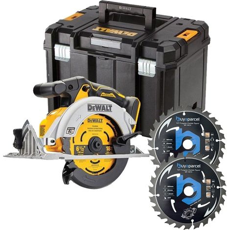 DeWalt 18v DCS565N XR Brushless Compact 165mm Circular Saw + Tstak +2 BAP Blades