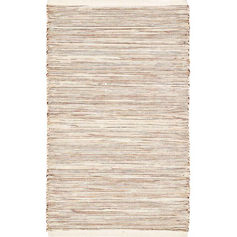 Tappeto Cucina NATURAL AVORIO in cotone 100% handloom, lavabile in lavatrice, stile kilim berbero, tappeto bagno e ingresso, tinta unita melangiata 55x110cm (1/4)