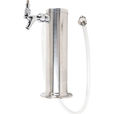 Tour à bière pression en acier inoxydable à un robinet, colonne de 7,6 cm (3 pouces), kit de distribution de bière pression pour fêtes, pubs et restaurants. Couleur acier inoxydable. (1/5)